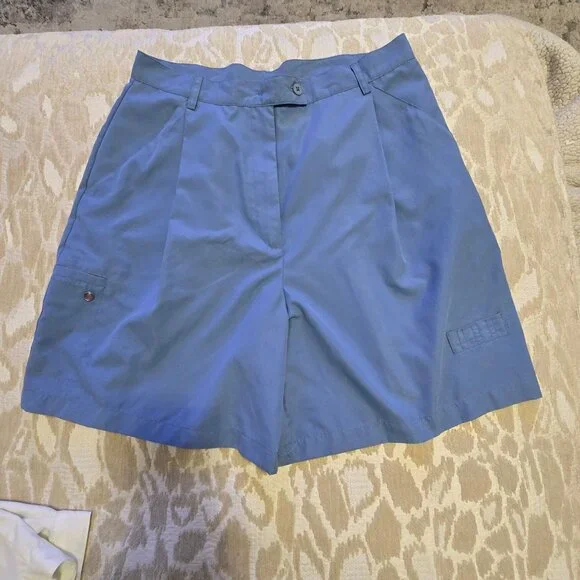 Set Of 2 Charter Club Womens Golf Shorts Size 14 Blue & White Polyester - Picture 3 of 16
